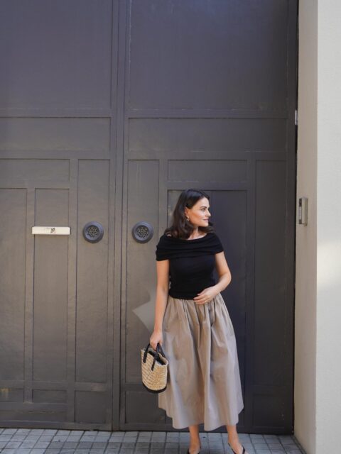 Fusta midi din nylon